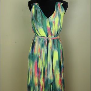 Simply Vera Vera Wang Green Yellow Pink Dress